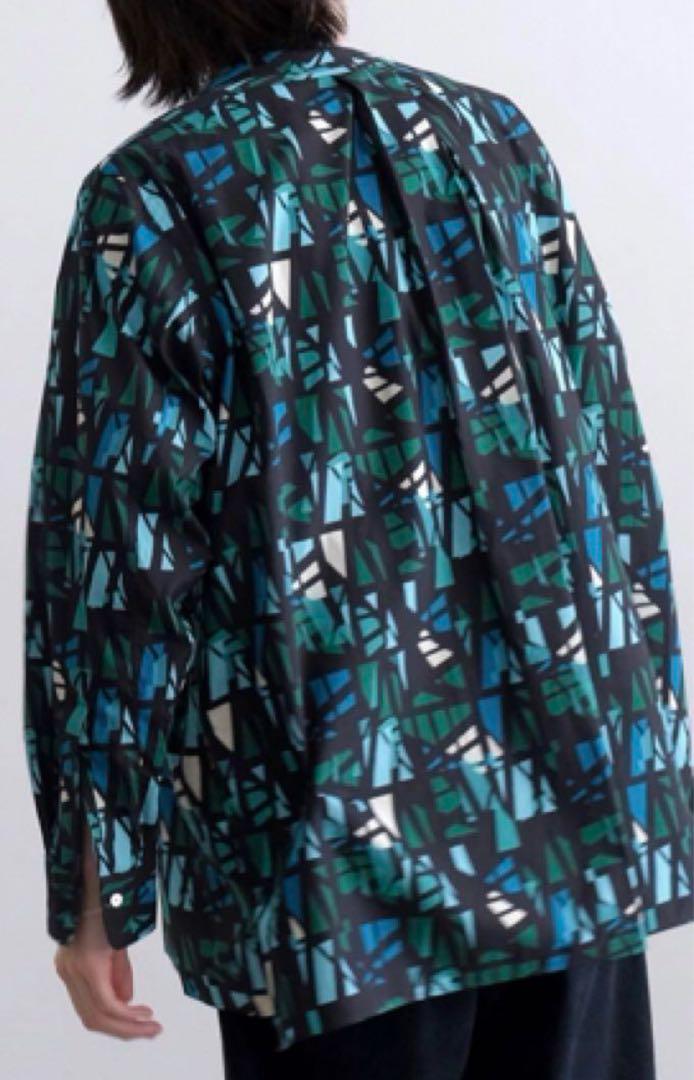 レビュー高評価の商品 HEUGN Dress (Comoli) print Morris Shirt Design (ユーゲン)】S トップス
