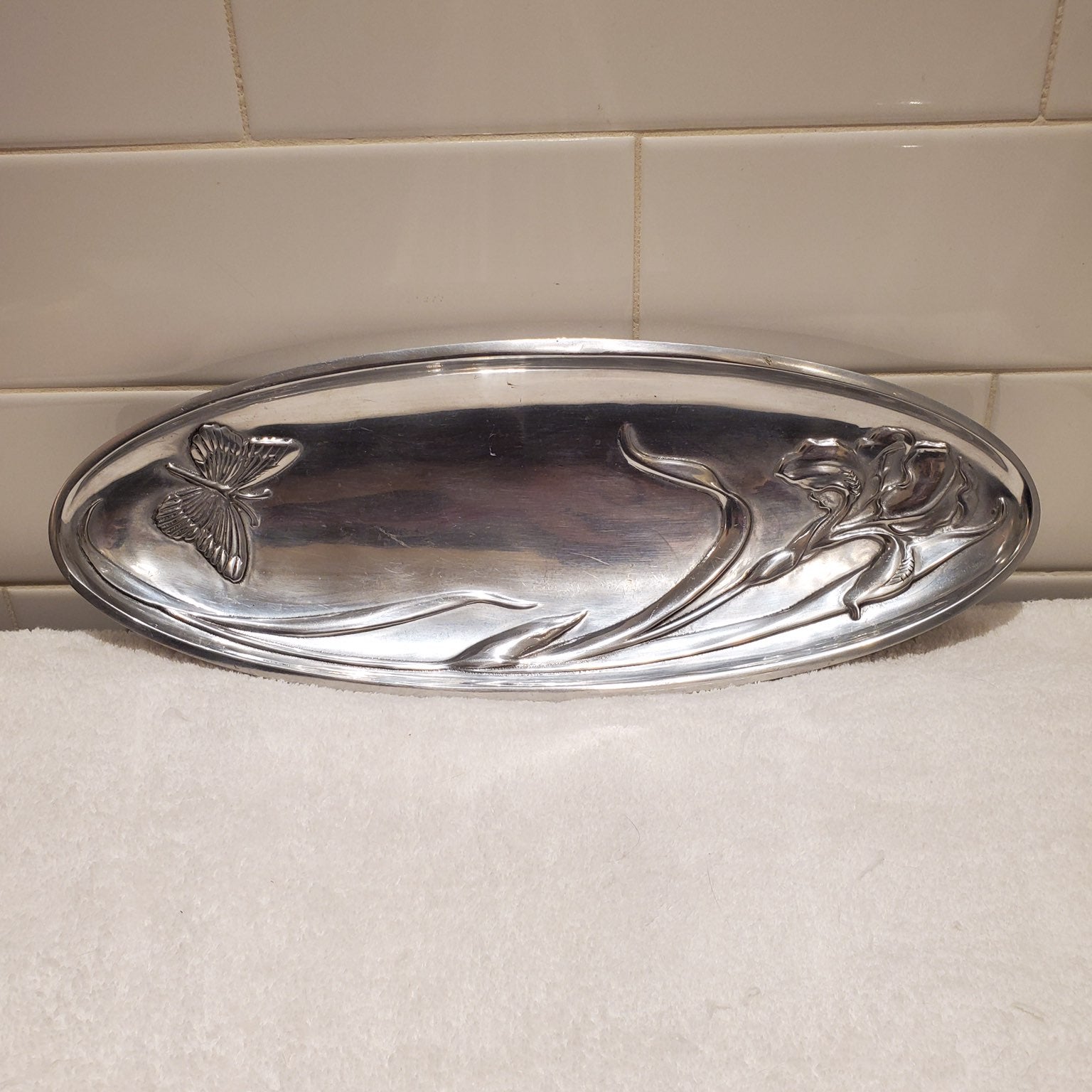 LENOX, Butterfly Meadow Silver Oval Tray