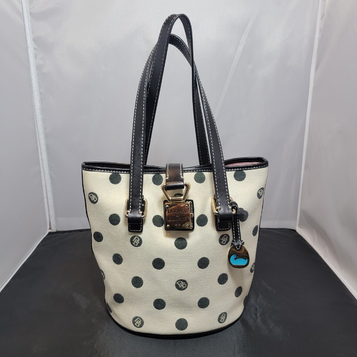 Dooney and Bourke Black Polka Dot Purse / Bucket Bag Dooney and Bourke Black Polka Dot Purse / Bucket Bag