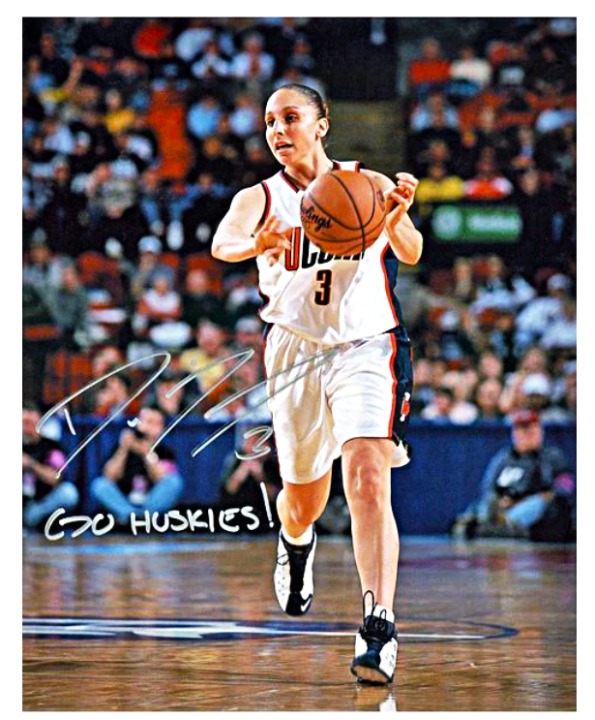 Diana Taurasi UConn Autographed and Inscribed Go Huskies 8x10 Photo (CX Auth)