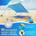 Beach Tent Sun Shelter Portable Sun Shade Canopy Awning with Sandbag 7.6ftx7.2ft