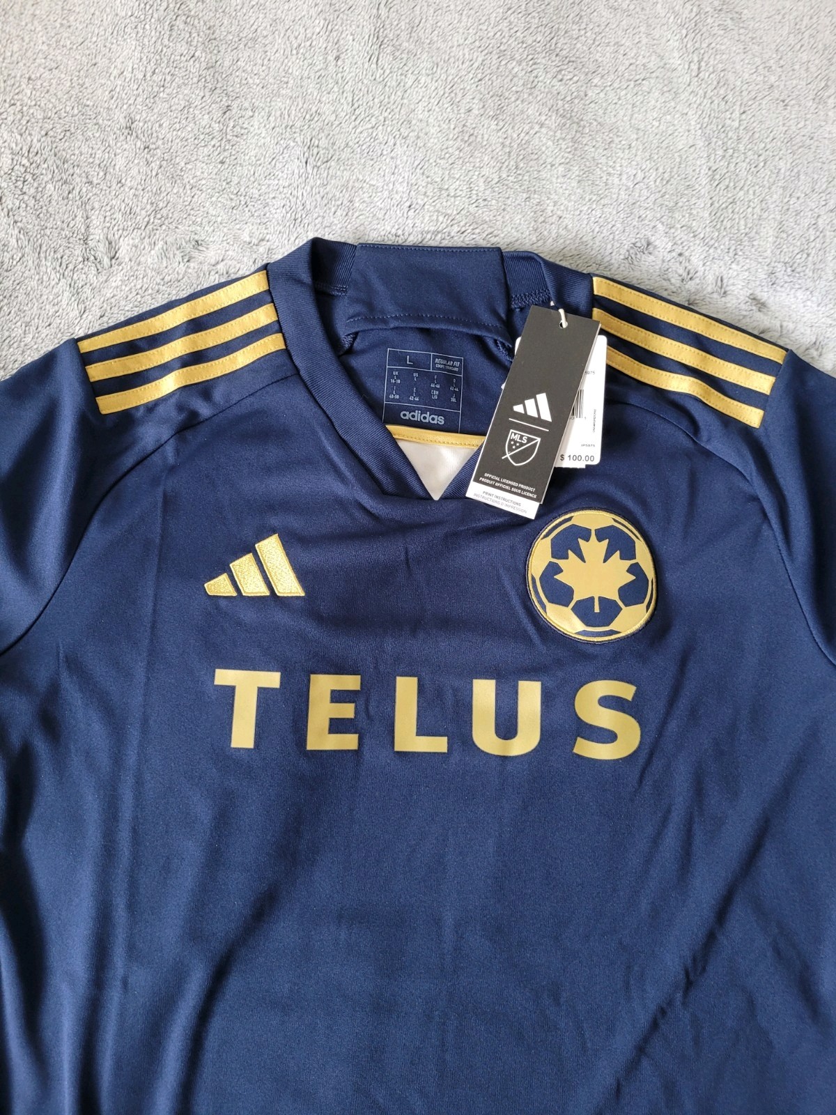 Adidas Womens Size XL MLS Vancouver Whitecaps FC Soccer Futbol Blue Jersey NWT