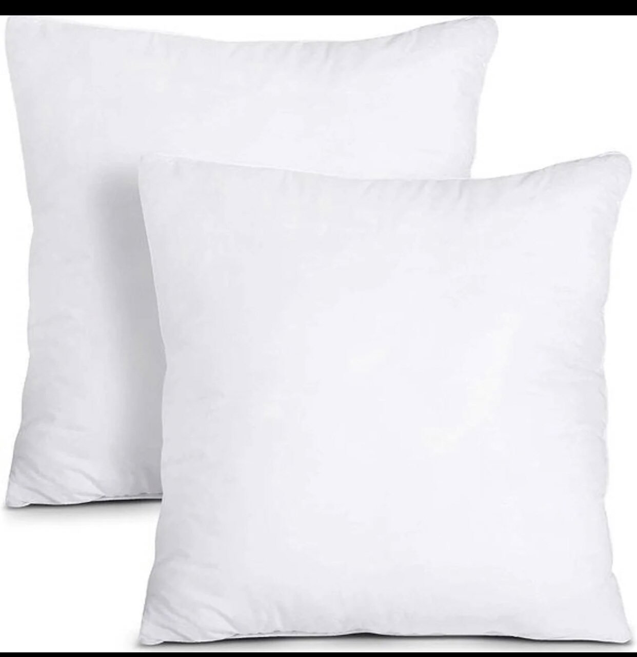2pc 20x20 White Premium Throw Pillows