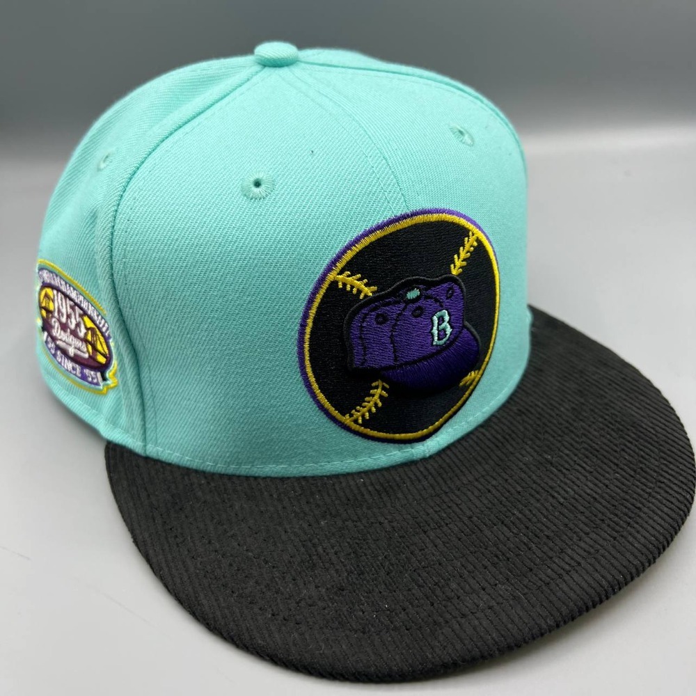 Brooklyn Dodgers Hat Men 7 1/4 Blue Black 59Fifty New Era Fitted Cap