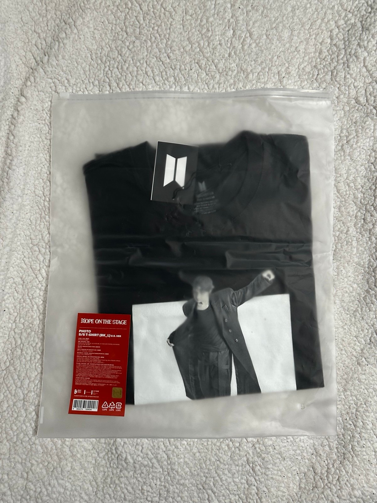 J-Hope Hope On the Stage Official Black Photo Shirt (US VERSION) - L / Large