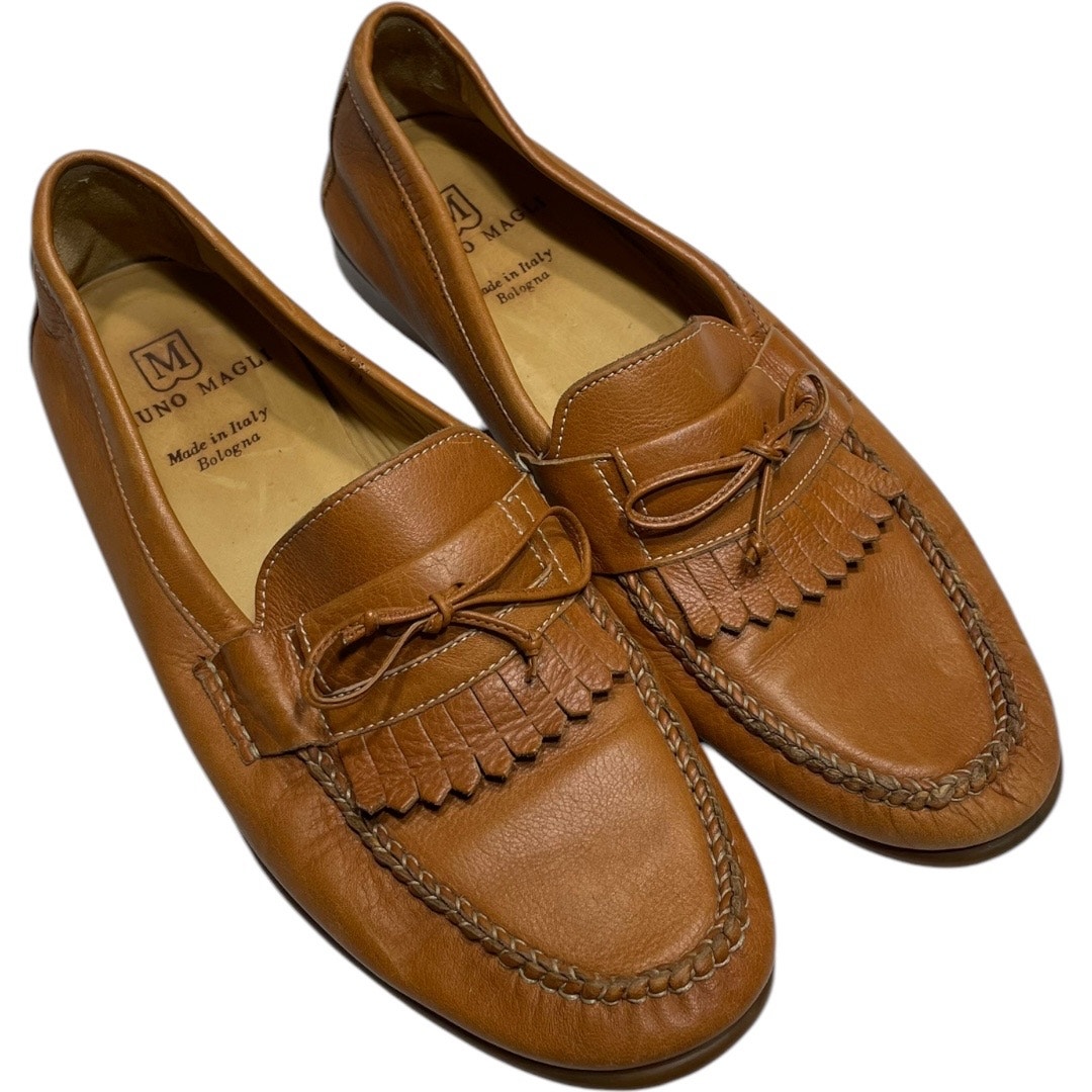Bruno Magli FORTUNA Brown Leather Fringe Loafers Size: 11