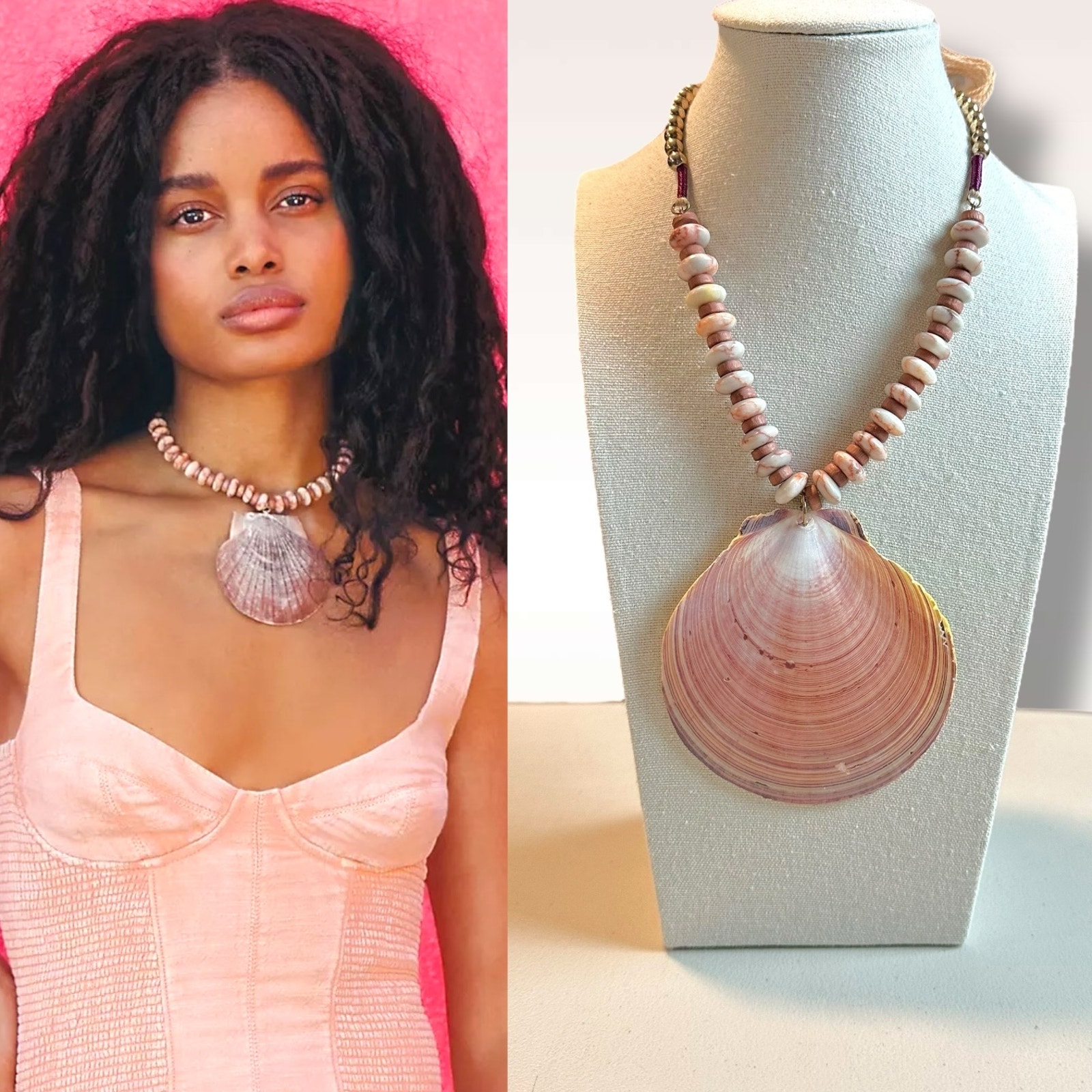 Free People Love Letter To The Sea Necklace NWT Bohemian Beach Adjustable Shell
