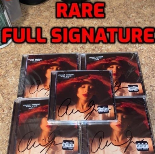 SIGNED Ariana Grande Eternal Sunshine CD FULL SIGNATURE [IN HAND]