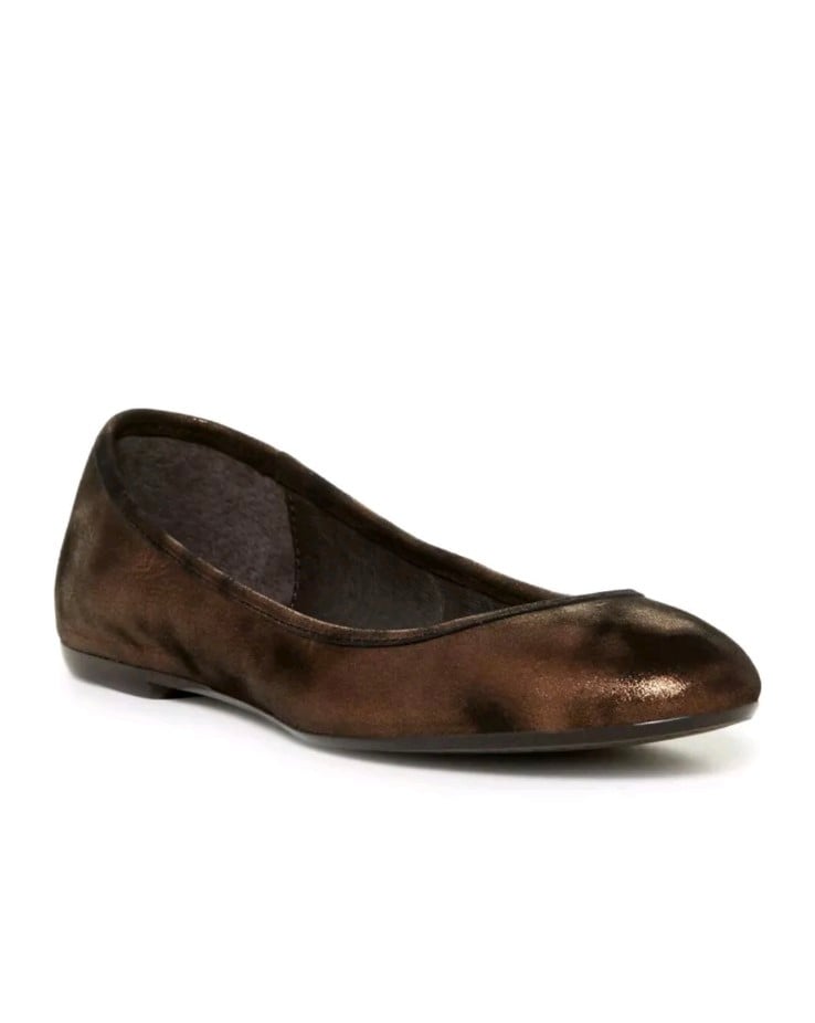 Donald J Pliner Size 6 Black Bronze Dusted Metallic Flat Shoes
