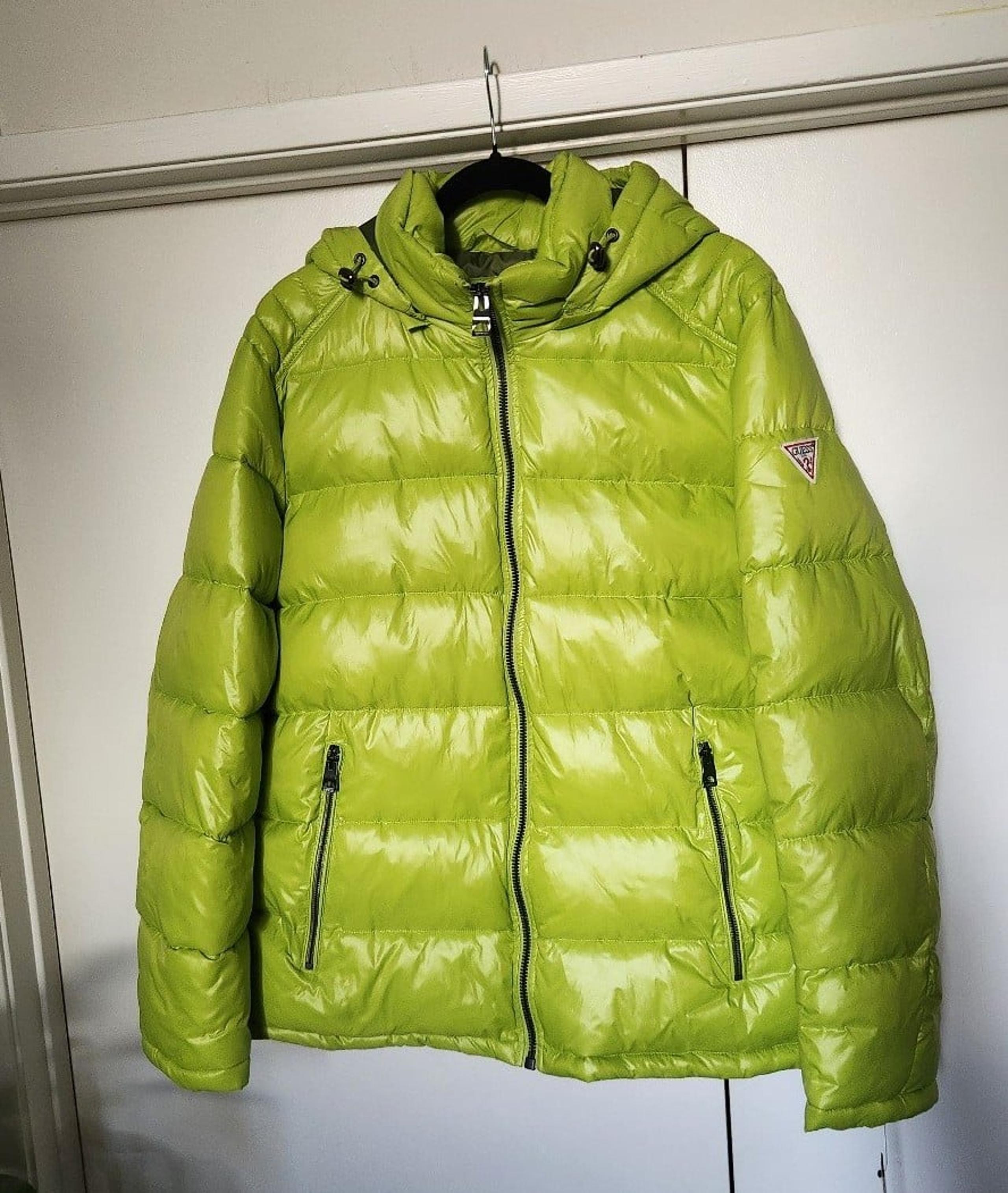 BNWT Guess Puffer Green Neon jacket Men's XL