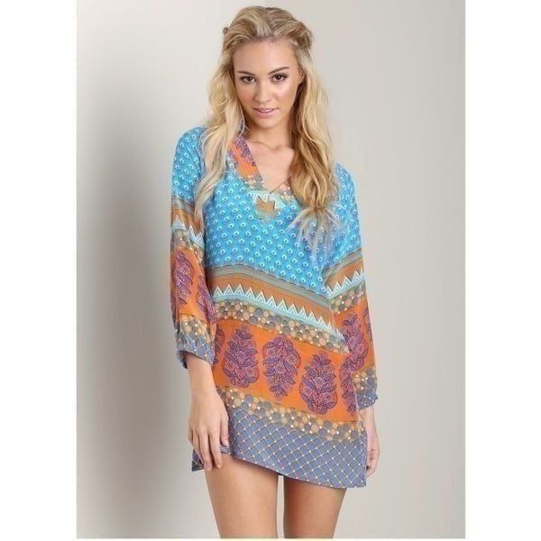 Tolani 100% silk Chandra tunic blouse