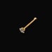 Solid 14kt gold nose piercing with straight nose bar 20gauge New