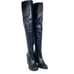 BP. Women's Luke Over the Knee Boots Side Zip Faux Leather Heeled Black Size 8M