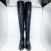 BP. Women's Luke Over the Knee Boots Side Zip Faux Leather Heeled Black Size 8M