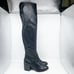 BP. Women's Luke Over the Knee Boots Side Zip Faux Leather Heeled Black Size 8M