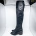 BP. Women's Luke Over the Knee Boots Side Zip Faux Leather Heeled Black Size 8M