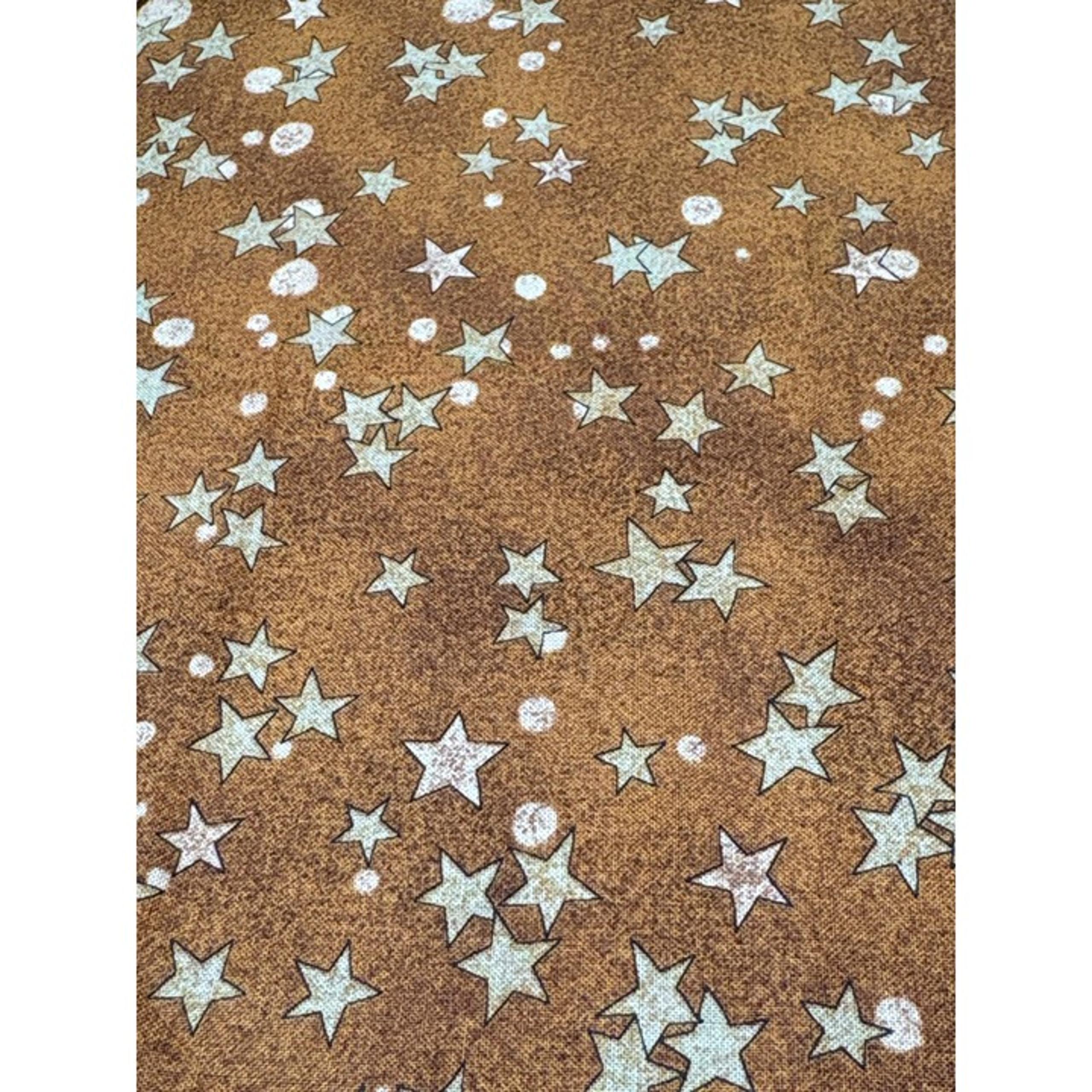 Brown Starry Cotton Fat Quarter 18x22" Quilting for Crafting & Sewing Pro - Fabric