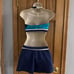 THE LINE UP Pro Cheer Dance NFL NBA NHL Blue Teal Silver Audition Costume Set M