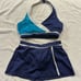 THE LINE UP Pro Cheer Dance NFL NBA NHL Blue Teal Silver Audition Costume Set M
