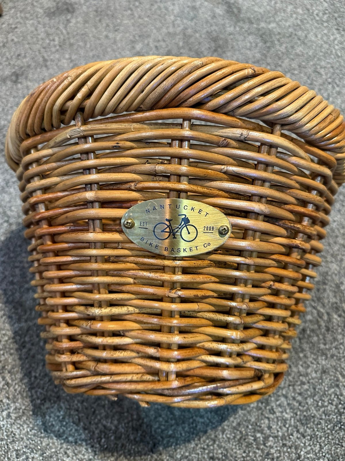 Nantucket Bike Basket Co Honey Stain Bike Basket