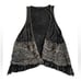 POL Open Front Sleeveless Cardigan Vest Sz S Black Lace Grunge Boho Embroidered