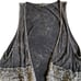 POL Open Front Sleeveless Cardigan Vest Sz S Black Lace Grunge Boho Embroidered