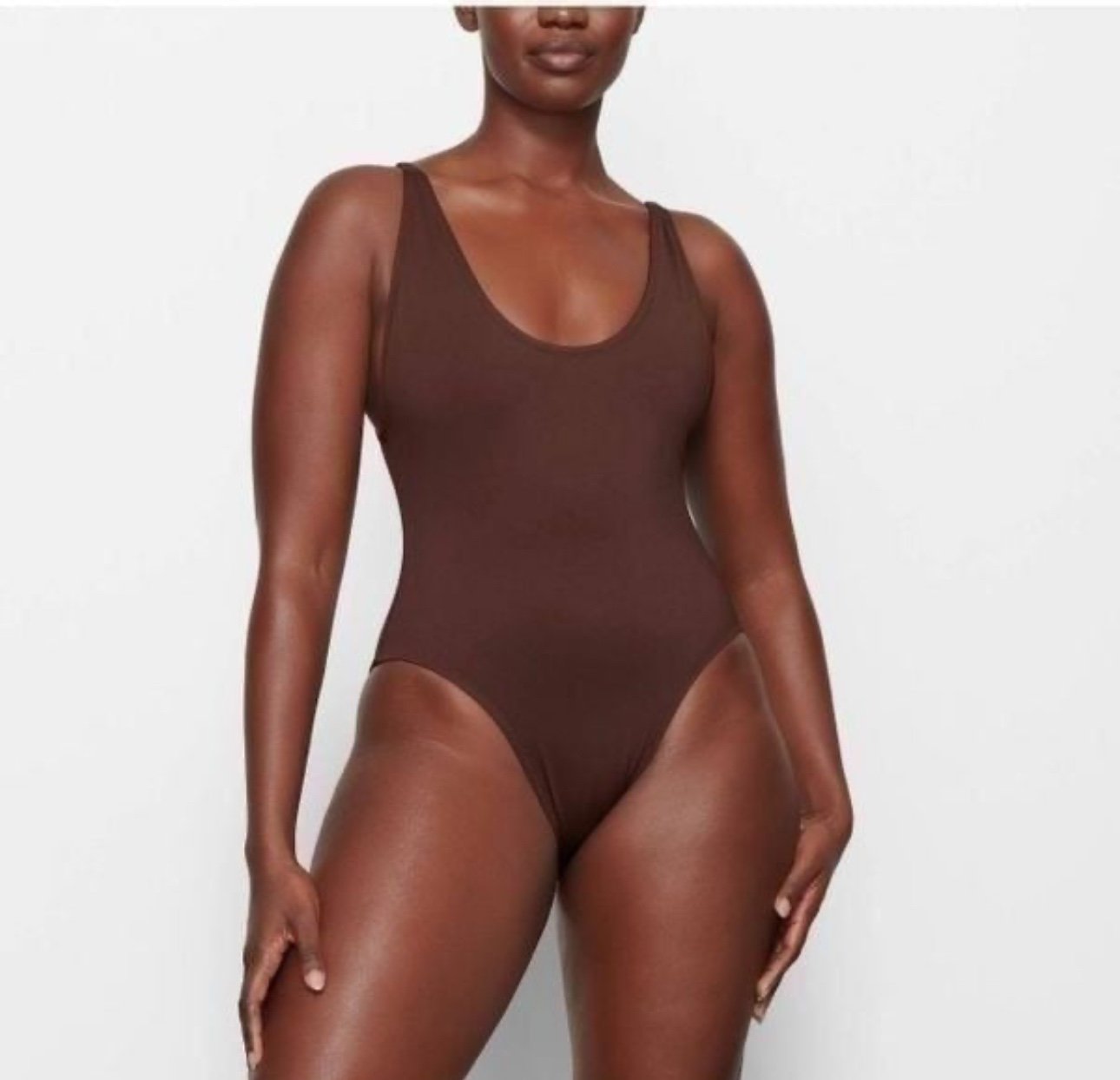NWT Skims Scoop Neck One Piece Swimsuit In Cocoa