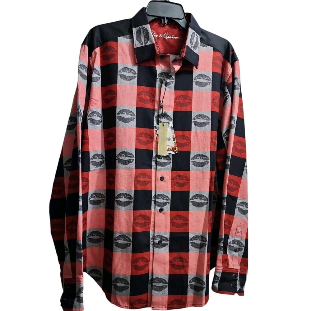 Robert Graham Men's Size XL Geisha Girl Kisses Shirt Button Down Graphic NWT