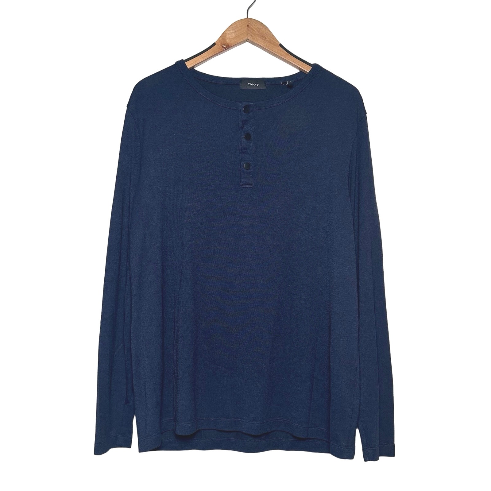 Theory | Men | Snap Button Activate Jersey Modal Blend LS Henley | Size Large