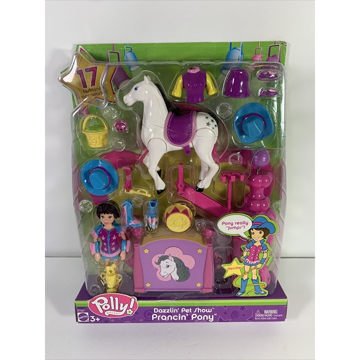 POLLY POCKET Dazzlin' Pet Show Prancin' Pony Play Set NIP NOS SEALED B7081