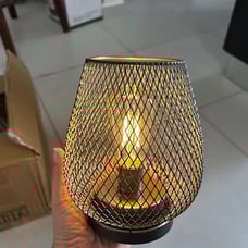 NEW Metal Cage LED Lantern Battery Powered Cordless Accent Light Set of 2