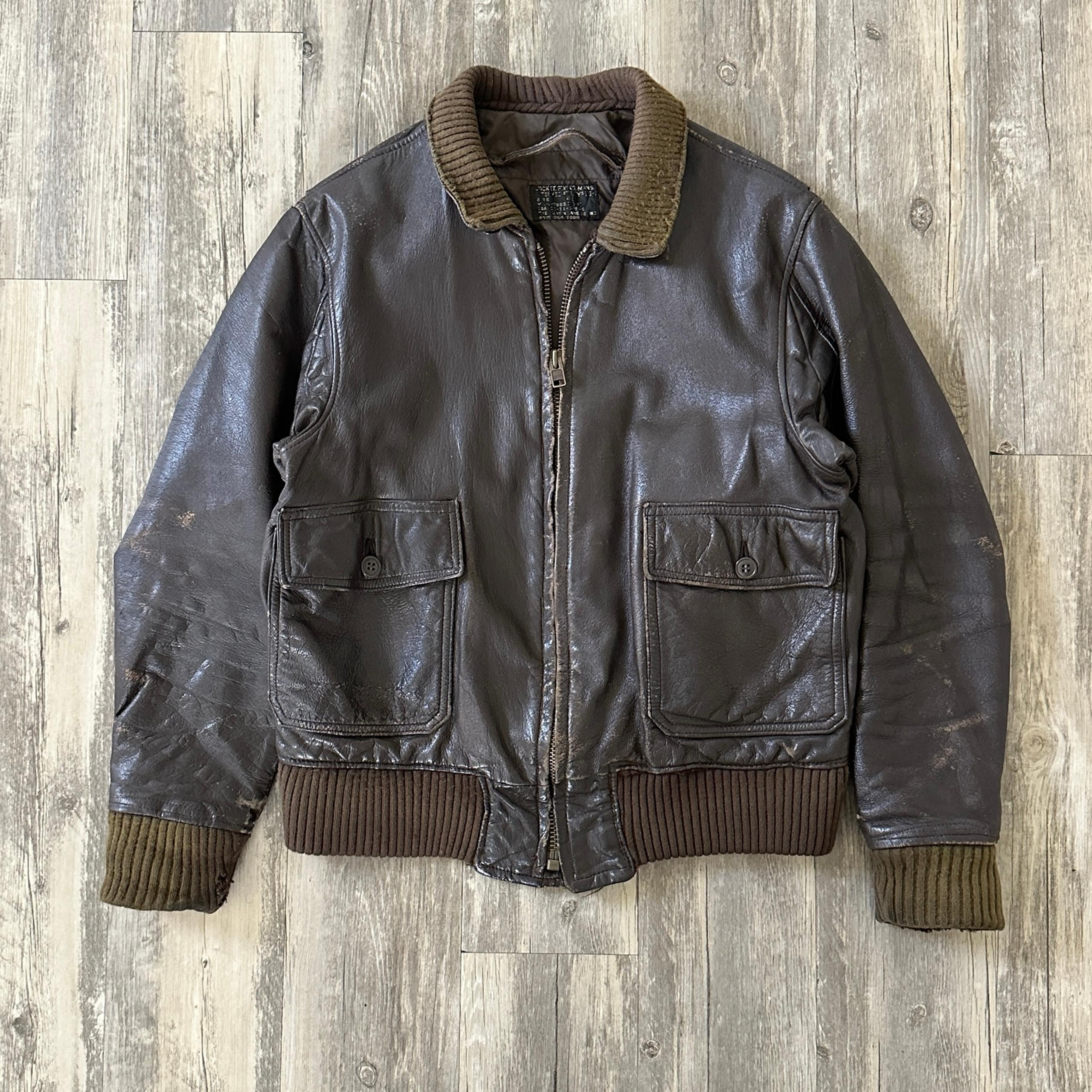 Vintage Military USN The Martin Lane Co Inc G-1 Leather Jacket Size 42