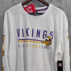Vikings long sleeve white NFL TEAM apparel NWT XL white purple gold