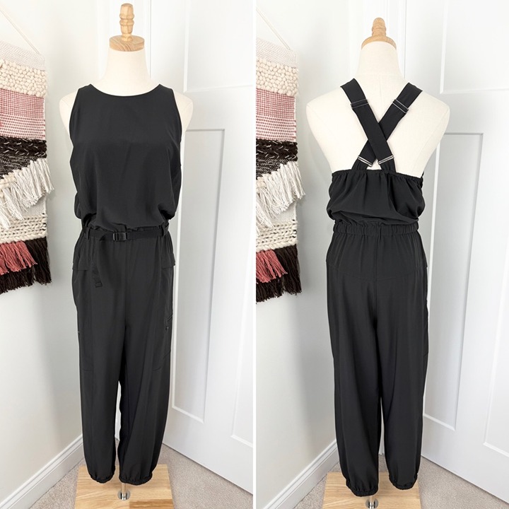 Patagonia Women’s Fleetwith Belted Jumpsuit with Pockets Black Sz XL NWT