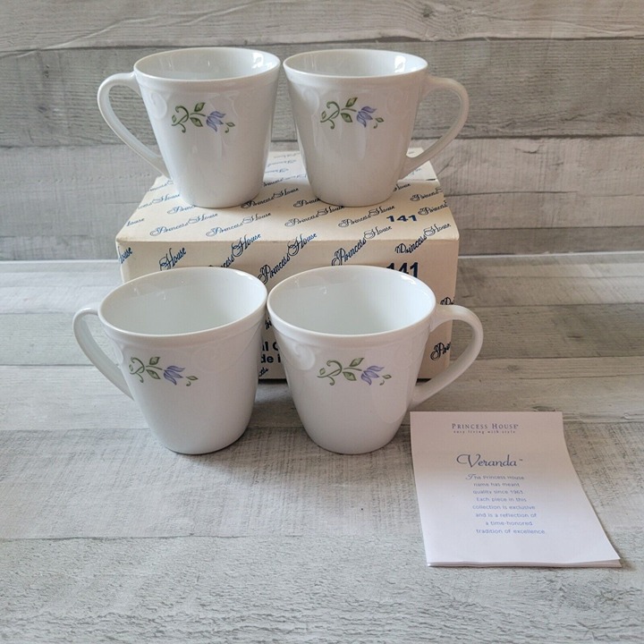 4 Princess House Veranda Floral Ceramic Mugs No. 141