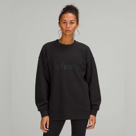 EUC • Lululemon • Perfectly Oversized Crew *Fleece • Black • Size 8 •