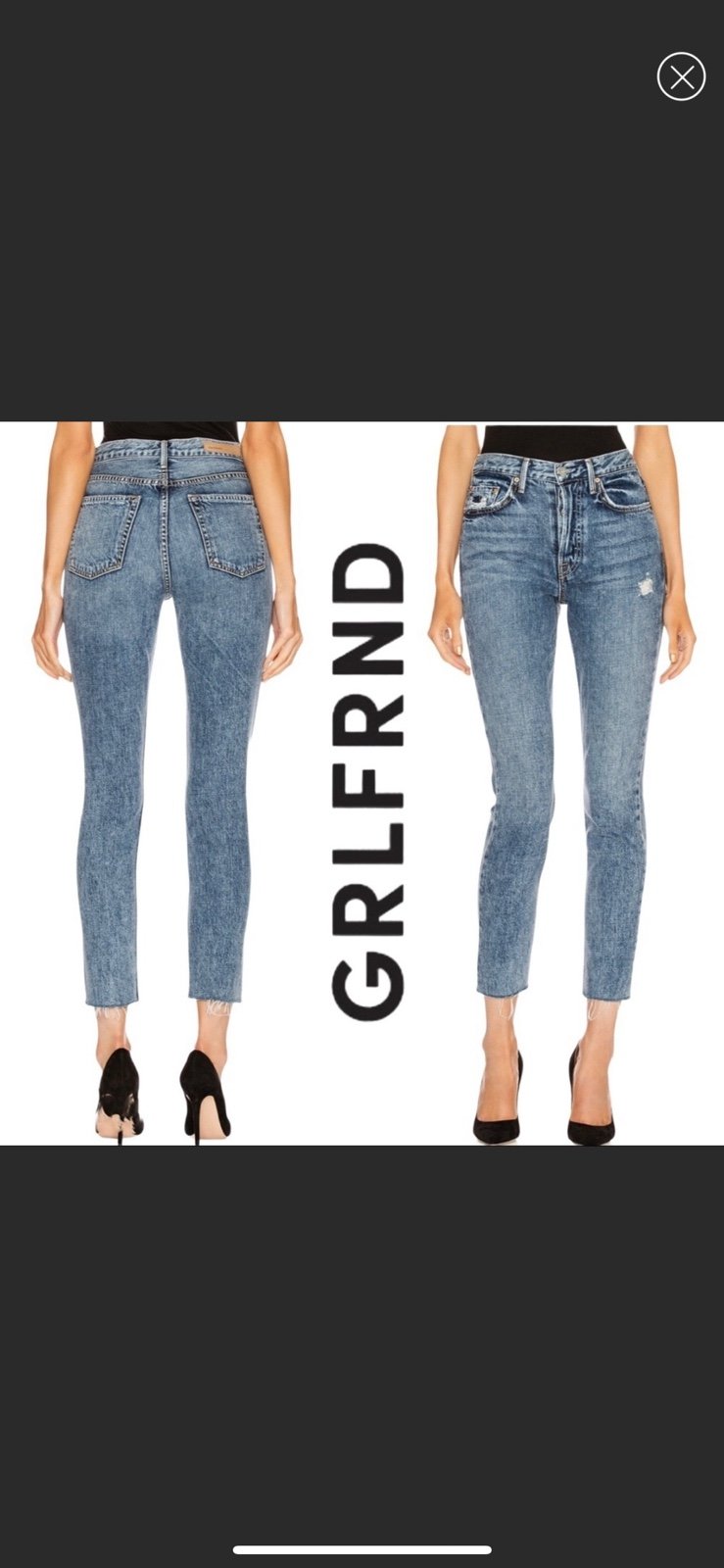 Grlfrnd Karolina High Rise Skinny Ankle Frayed Hem Jeans