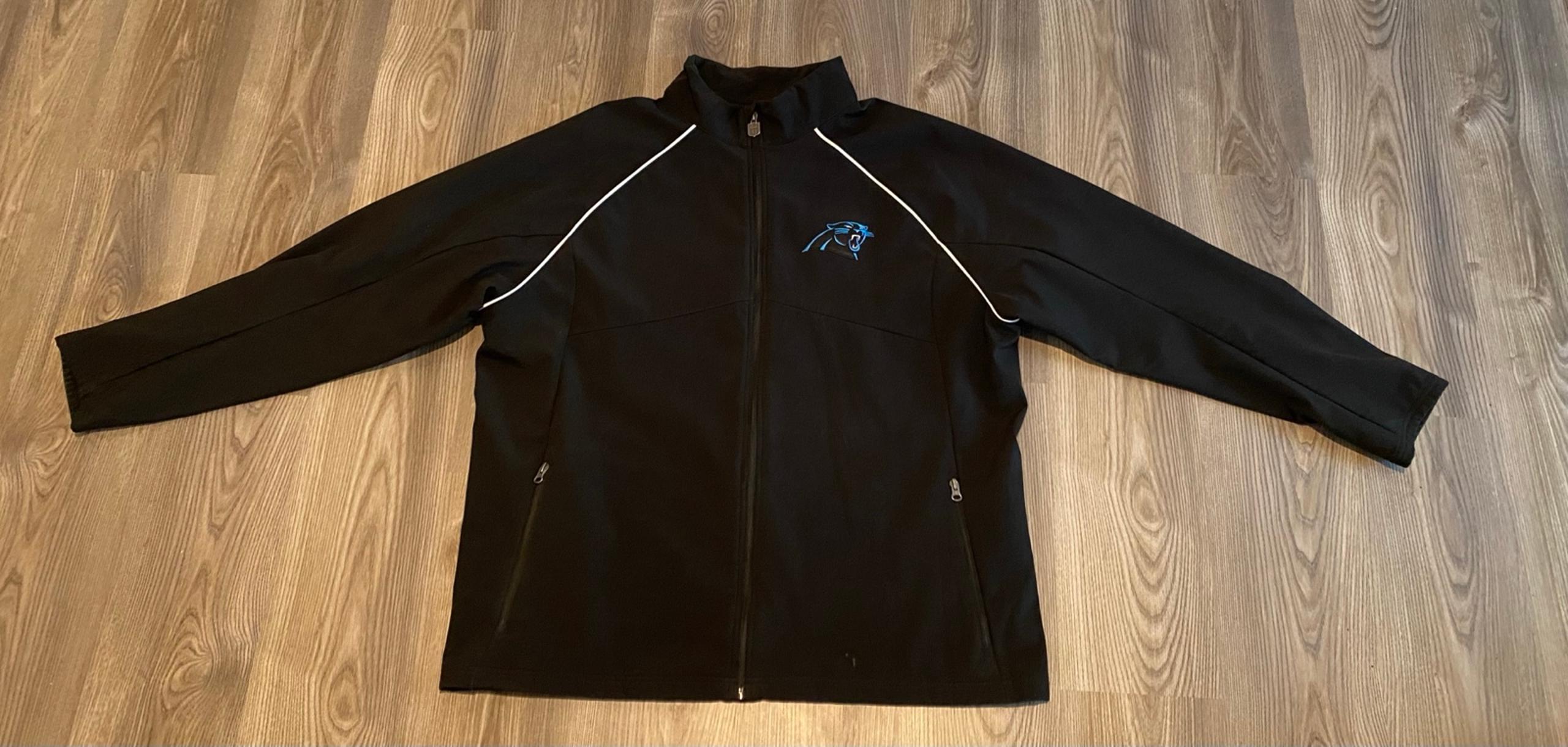 NFL Pro Line Carolina Panthers Full Zip Jacket Mens size 2XB Big & Tall Black