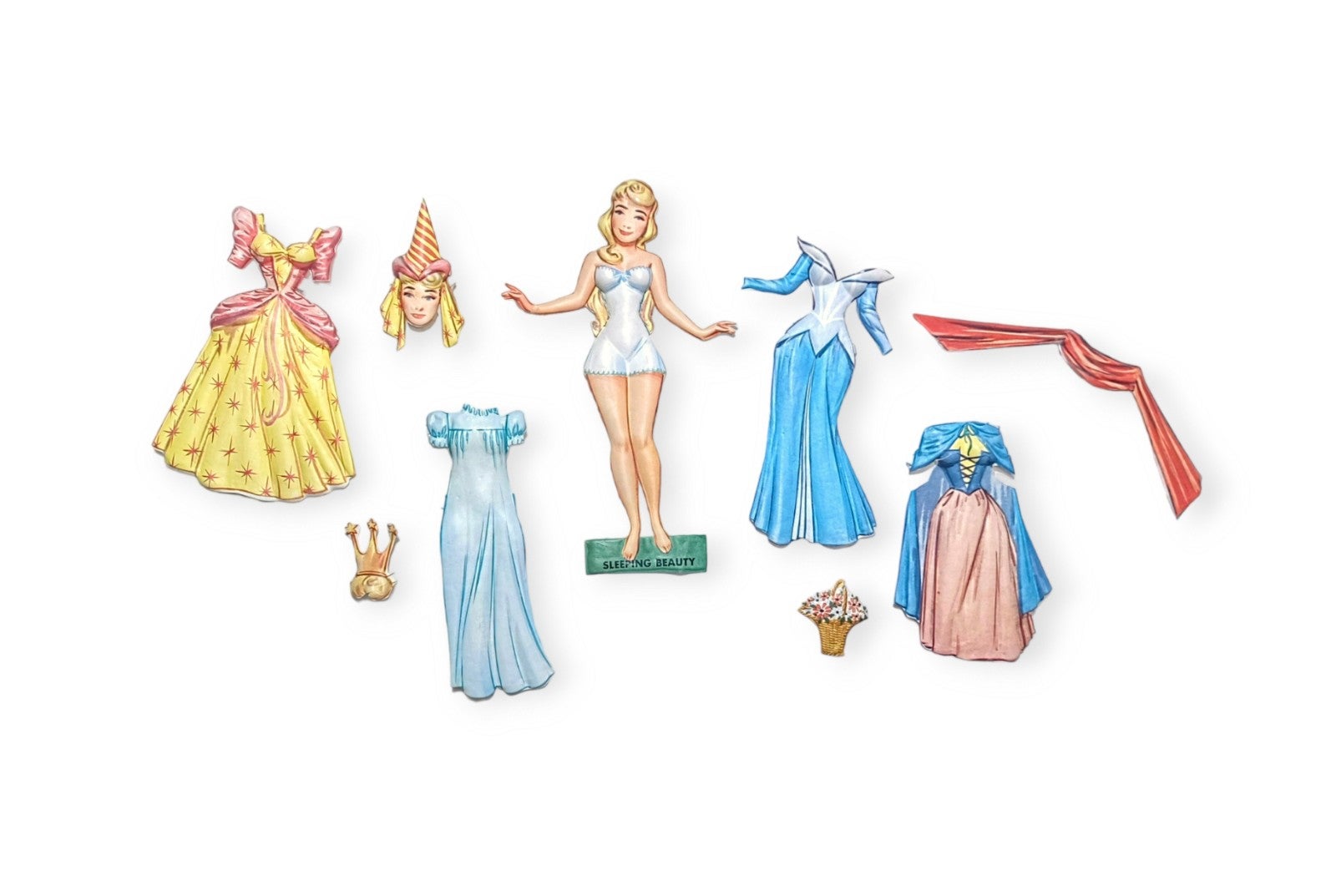 Walt Disney Studios Aldon Sleeping Beauty 3Dimensional Plastic Cutouts Vintage