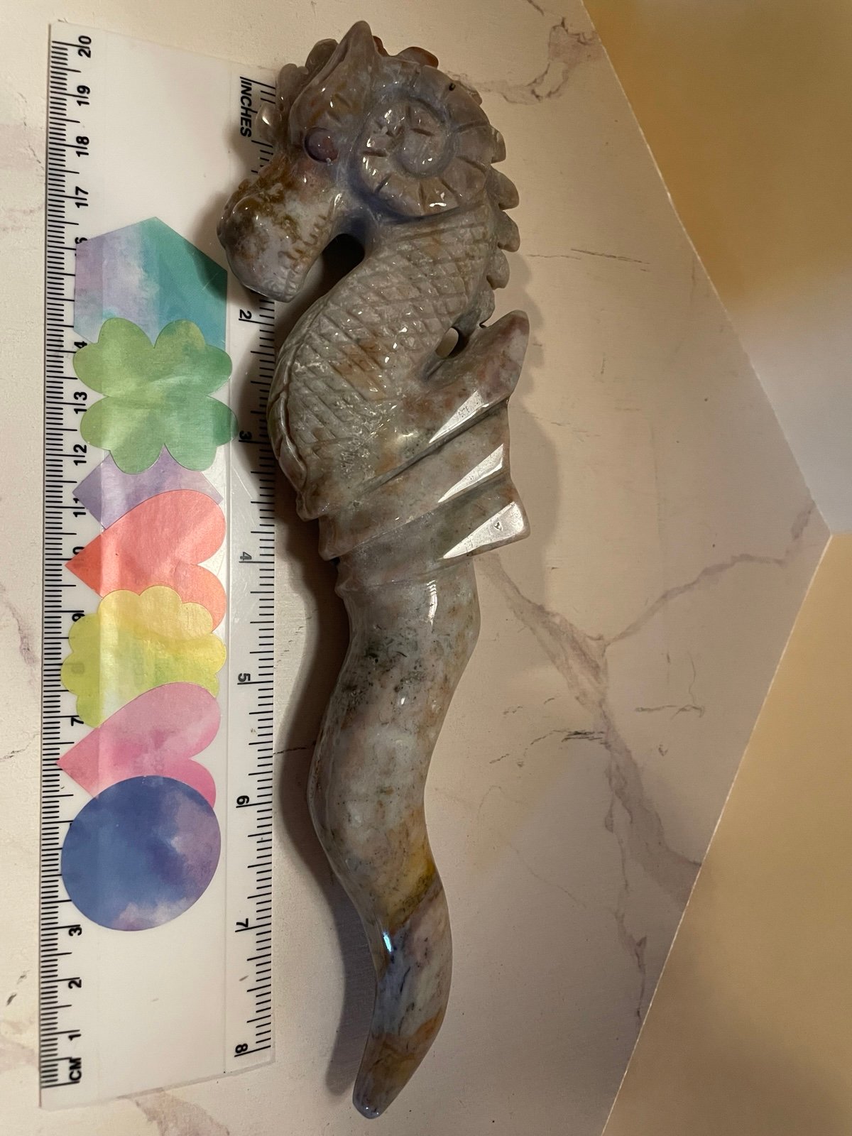 Ocean jasper seahorse wand
