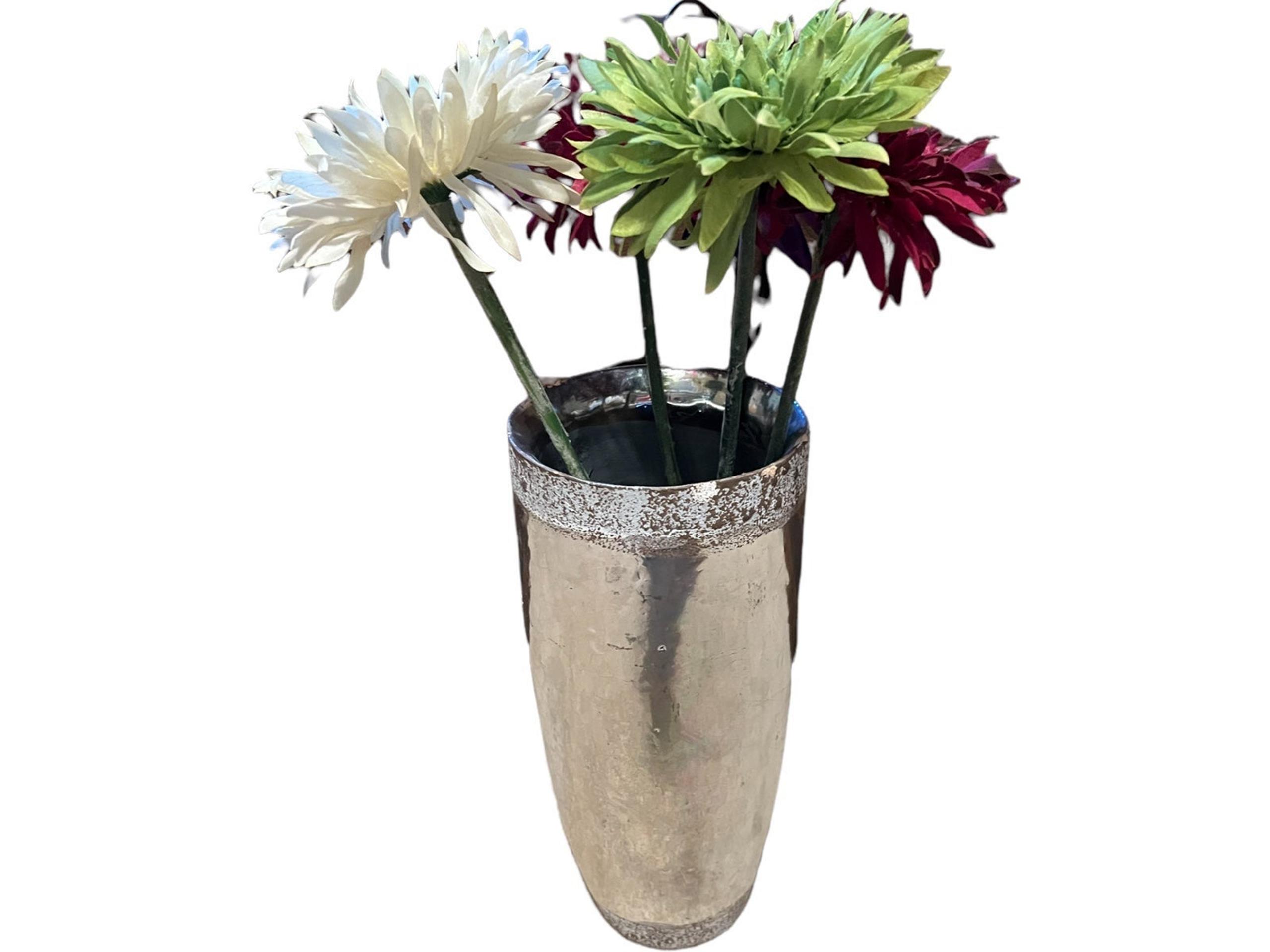 gerbera daisy mercury glass vase floral arrangement