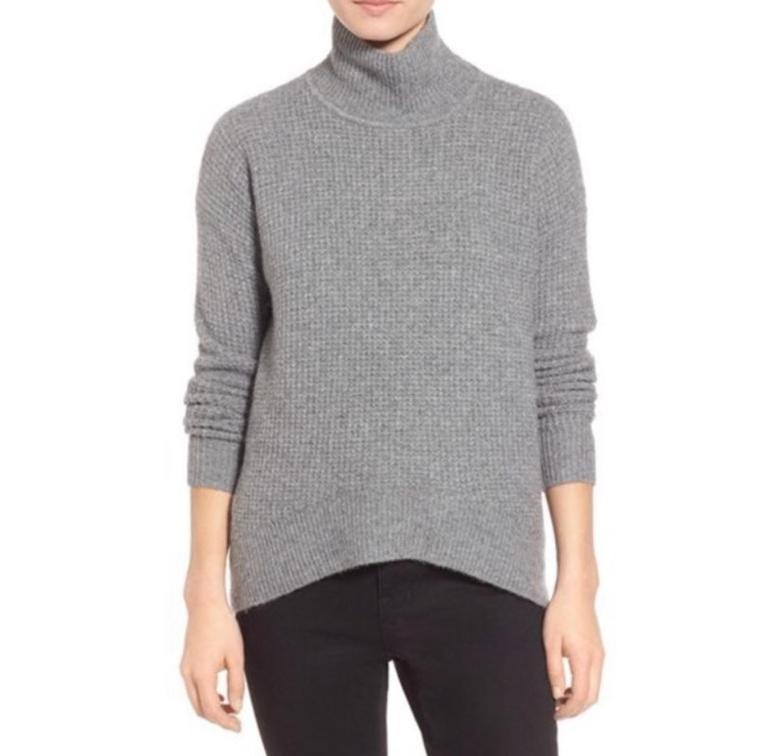 Madewell gray mock neck sweater