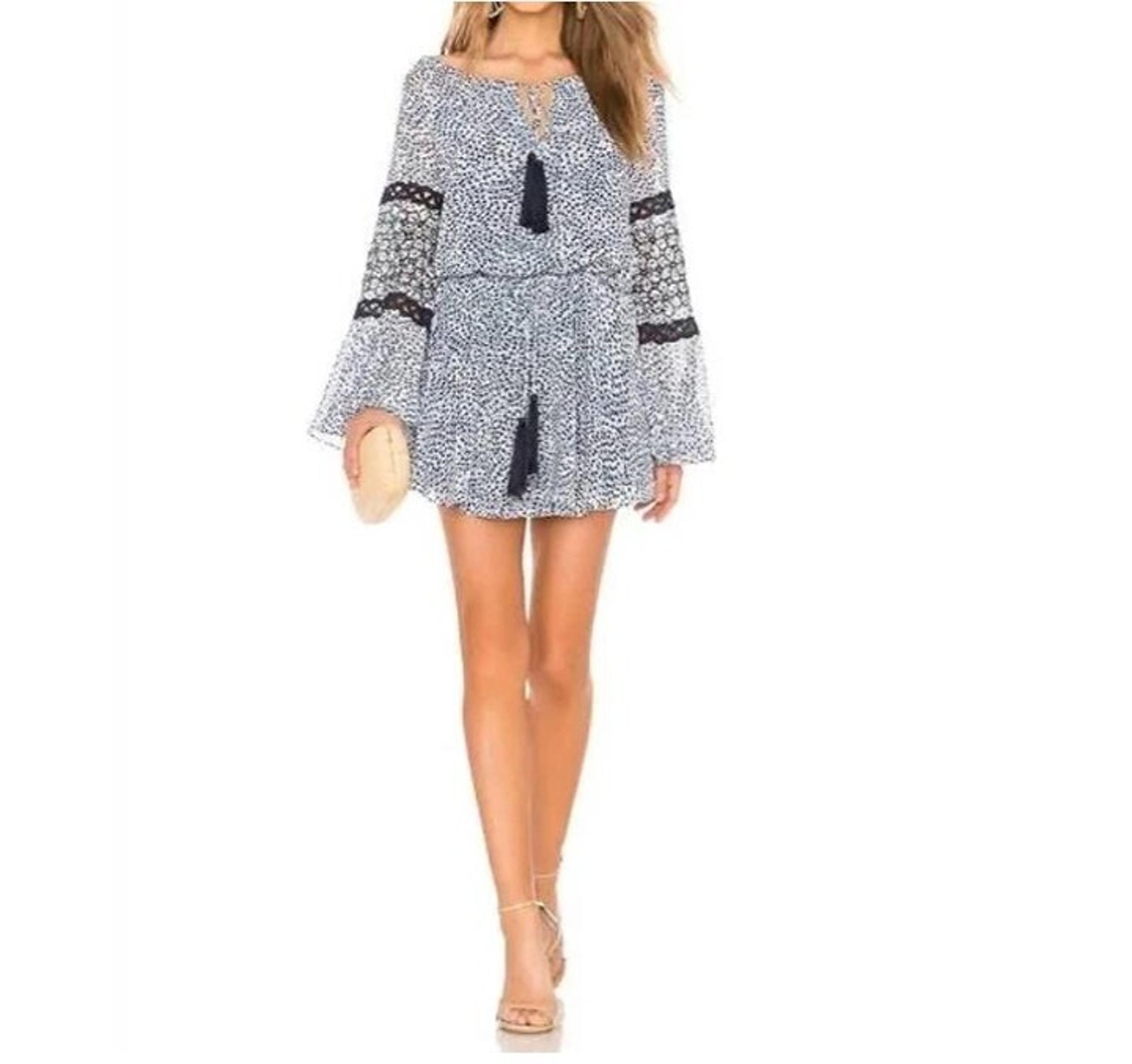 Alexis Lanelle Embroidered Tassel mini dress