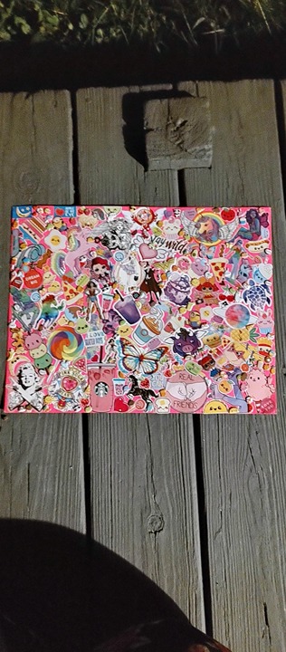 Handmade sticker collage