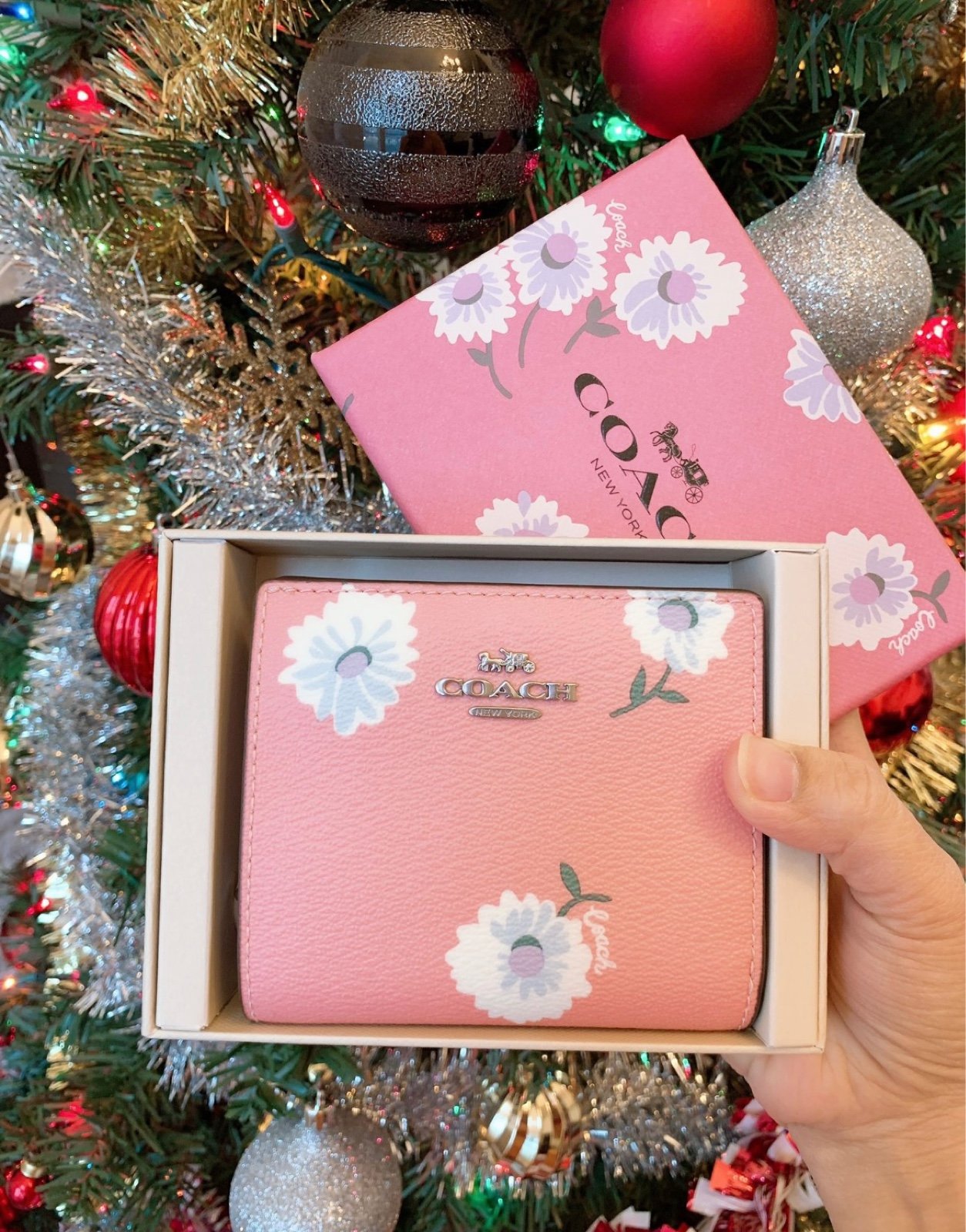 Coach Boxed Snap Wallet With Daisy Print