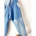Highway Jeans Medium M Distressed Faded Long Denim Jean Jacker 3/4 Sleeve EUC