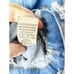 Highway Jeans Medium M Distressed Faded Long Denim Jean Jacker 3/4 Sleeve EUC