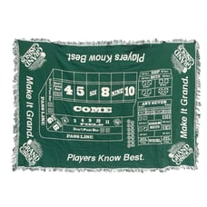 Vintage 1980s Grand Casinos Promo Rustic Tapestry Fringe Throw Blanket 65 x 45