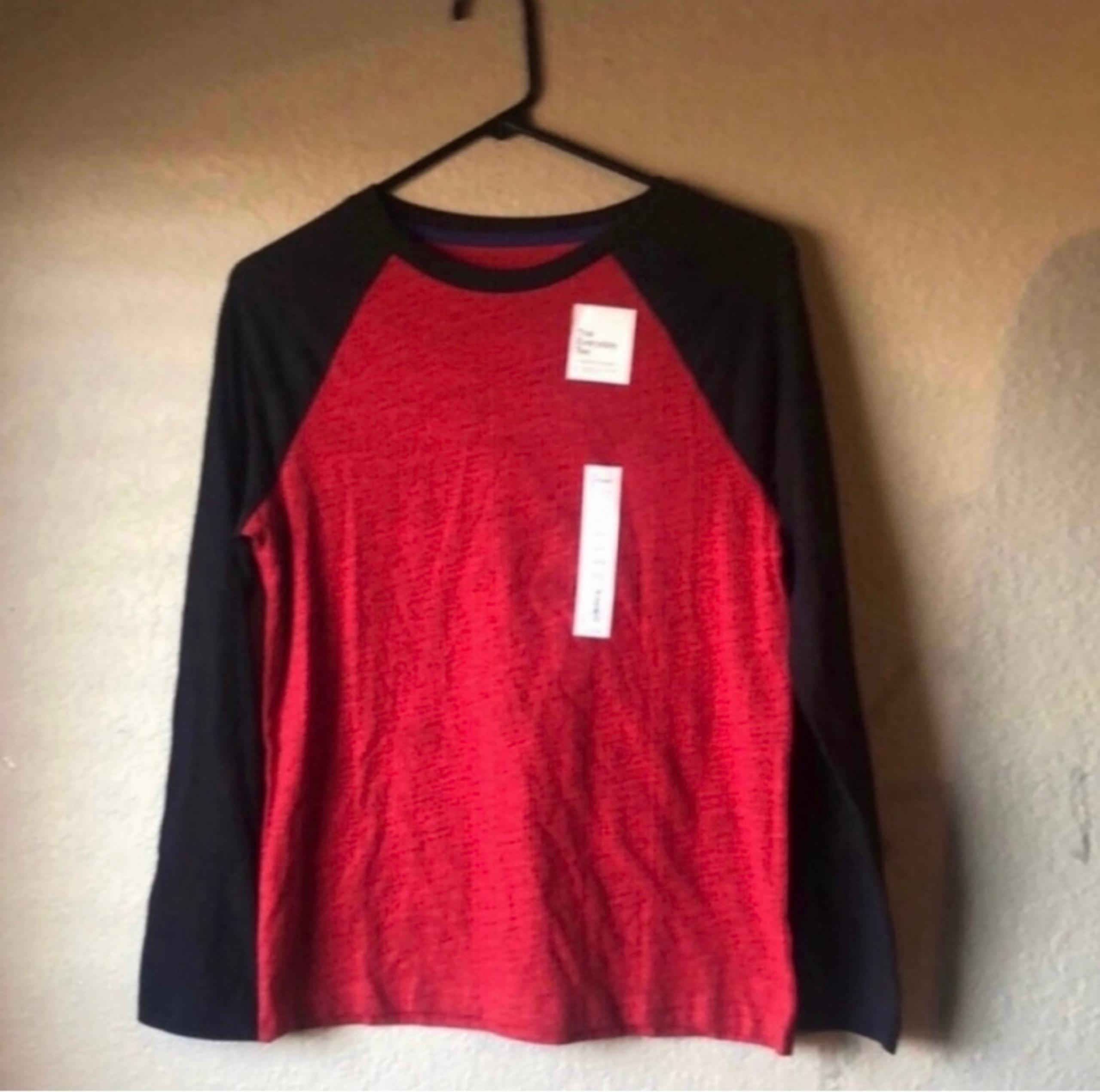 New Sonoma Shirt Top Red & Black Long Sleeve Casual Tee Shirt Boys Size Large