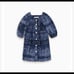 Zara girls blue smocked tie dye button front dress size 13/14 NWT